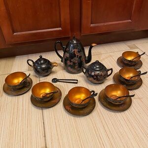 SET OF CHINESE LACQUER TEA WARE 20TH CENTURY SHEN SHAO AN LANG KEE FOOCHOW CHINA